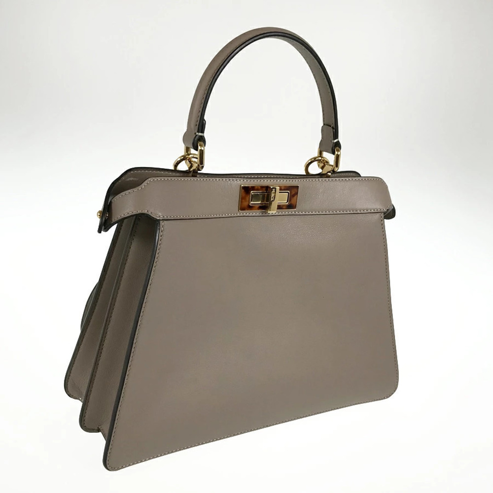 Fendi Peekaboo Handbag Leather ISeeU Black